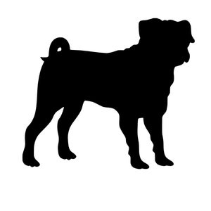 Pug Dog | Decal Sticker for windows, computers, flat surface