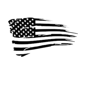 American Flag Distressed Decal Sticker for windows, computers, flat surface.