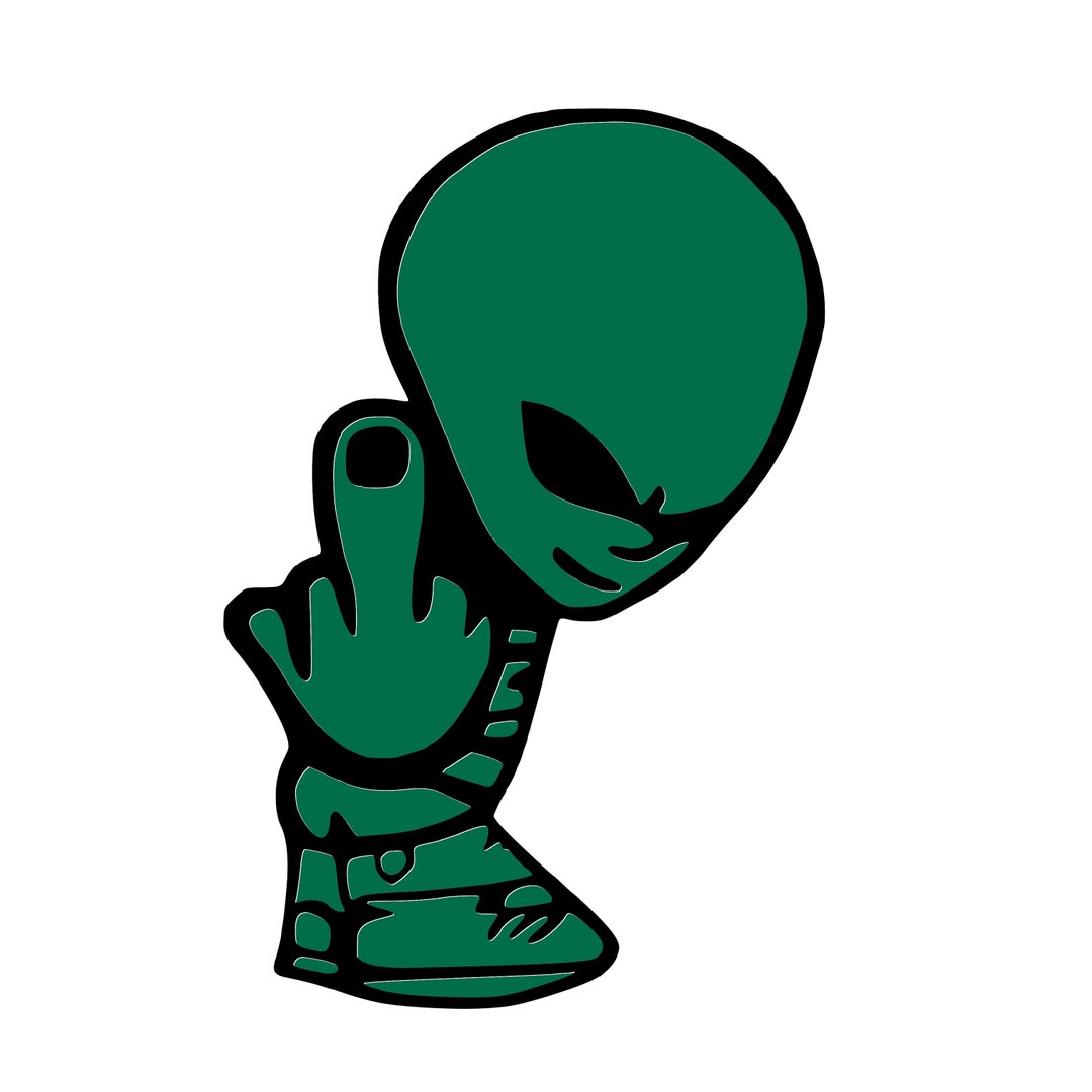 Alien Giving the Middle Finger, Flip Off, Flipping the Bird, Humorous