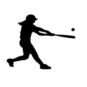 Softball Batter Baseball Hitter, Sticker Decal anything with a flat surface.