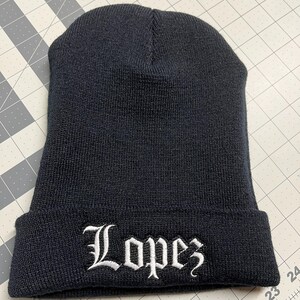 Yupoong Custom Embroidered Cuffed Beanie Hat Personalized Text, Gift,  Winter Beanies