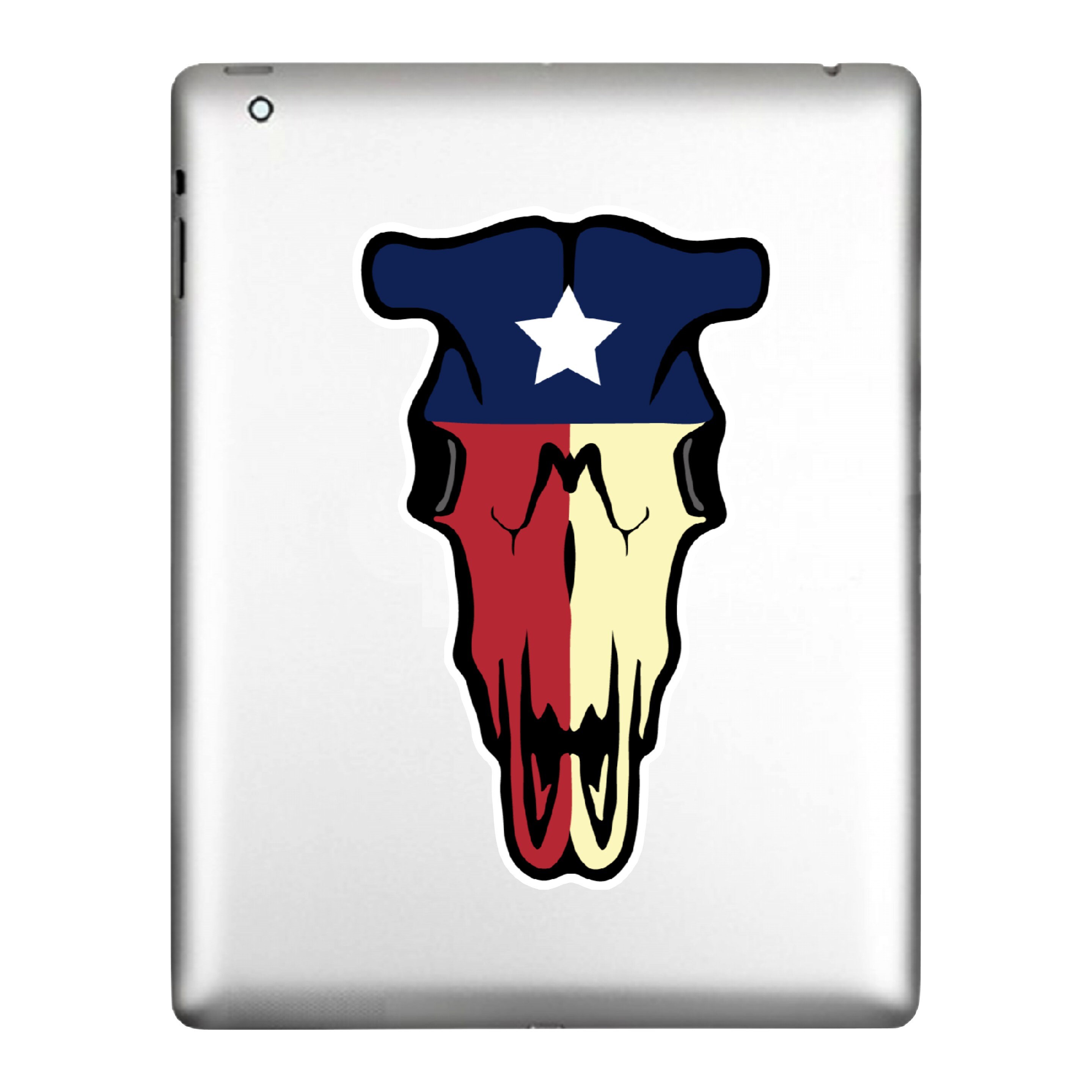 Texas Flag Bull Skull With or Without Horns | Sticker Decal for Flat ...