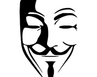 Anonymous,  Guy Fawkes Sticker Decal for windows computers anything with a flat surface