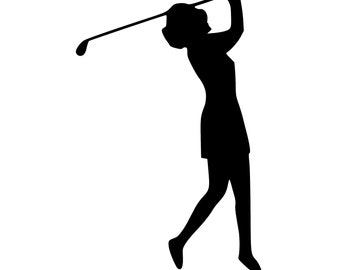 Female Golfer Decal for windows, computers, anything with a flat surface.