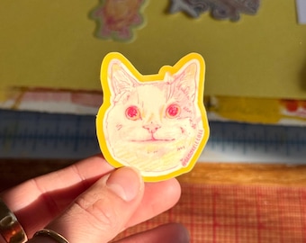 Derpy Cat Meme Sticker | Glossy