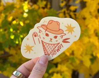 Howdy Cat Jumbo Sticker | Matte