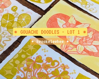 Gouache Doodles - Lot 1 | 4x6 inch