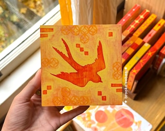 Vliegervogel | Origineel schilderij | 5 x 5 inch | 2025