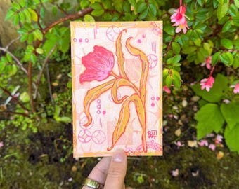 Tulip Art Print | ‘Spring Shapes’ | 4x6 inch | Artist Signed