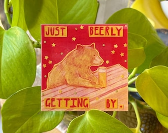 Bear Meme Sticker | Glossy