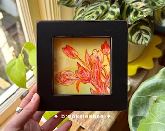 Tulip Study 1 | Original Artwork | 5.5x5.5 inch | 2026