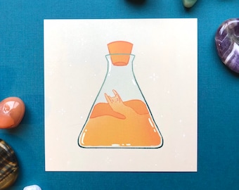 Liquid Cat Art Print | 4.5x4.5 inch | (CLEARANCE/LAST CHANCE)