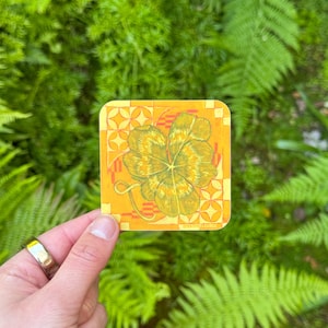 autocollant de trèfle | Sticker plante | Porte-bonheur | autocollant artistique | autocollant nature | Sticker imperméable | Sticker bouteille d'eau