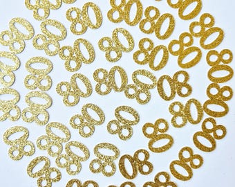 80th Birthday Confetti: Glitter Table Scatter, Anniversary Decor