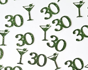 Martini Birthday Confetti: Glitter Party Table Scatter, 30th 40th 50th