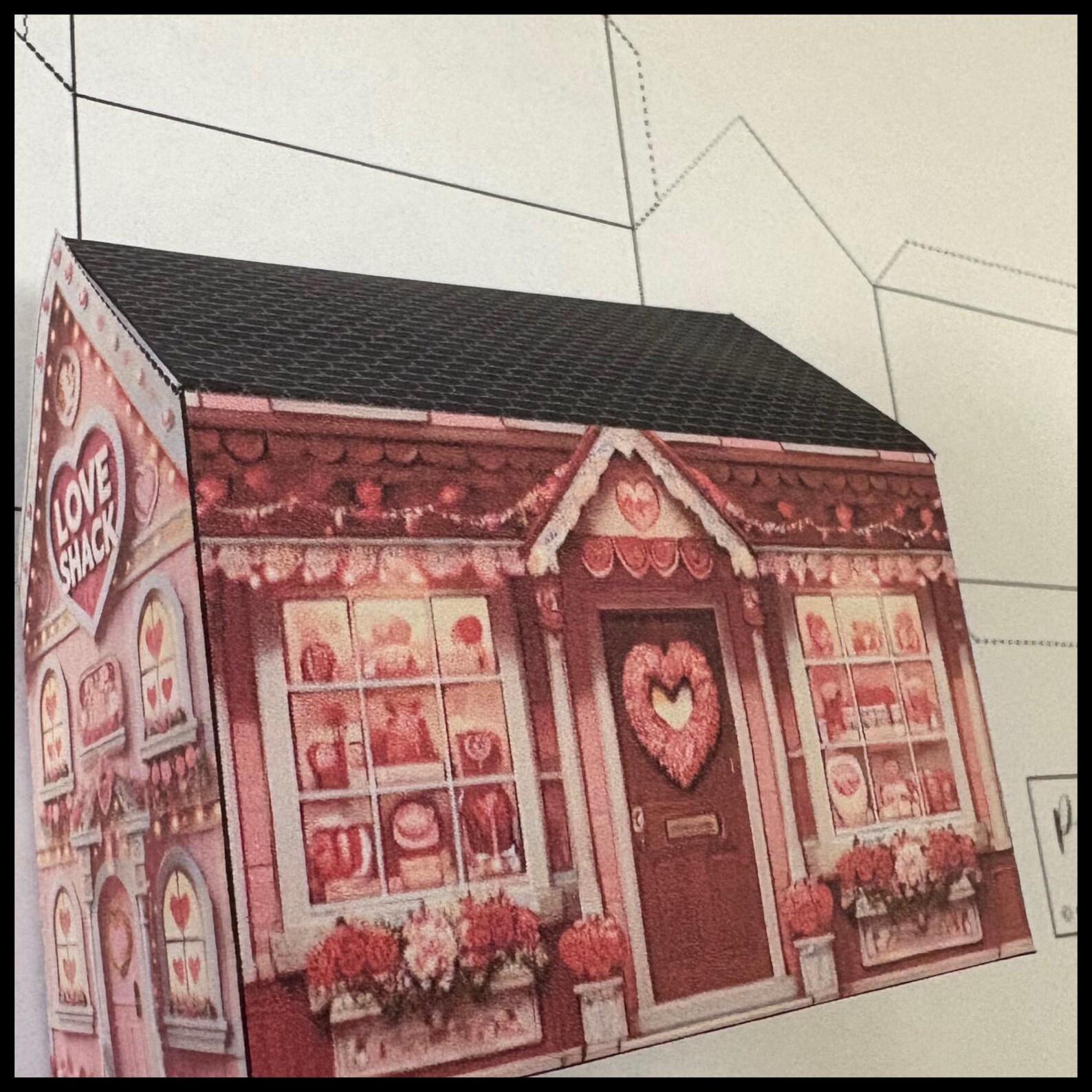 Printable Shack Printable Paper House Template | DIY Valentine’s Love Shack | Paper ...