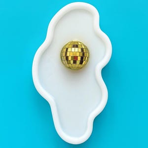 DISCO BALL EGG Giant 10 inch 3D resin wall art / Sunny side up Egg/ pop art sculpture/ fake food / kitschy decor / wall egg / kawaii/ Fried