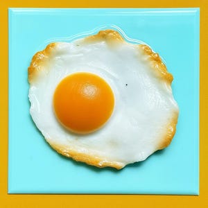 WALL EGG - Fried Sunny side up Breakfast 3D resin wall art / pop art sculpture/ Realistic fake food / kitschy decor/ wall egg / food art