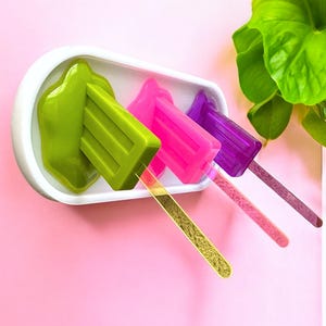 GIANT MELTING POPSICLES NEoN 3D resin wall art / wall art/ fake food / resin popsicle / snack food /ice cream art/ Pop art/ wall popsicle /
