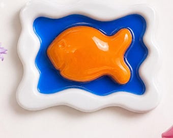 GOLDFISH CRACKER 3D resin wall art / dopamine decor/ Jumbo fake food / Wall Fish/ trophy fish/ wall sculpture / fishing gift/ kitsch