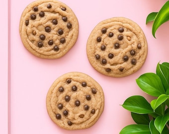 3 pc CHOCOLATE CHIP COOKIES 5” wall sculpture art/3d wall art / resin wall art/ fake cookies / fake food/ faux food/ Dopamine Decor/ Kitschy