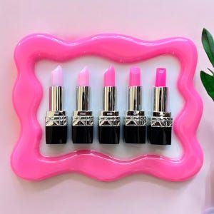 3D LIPSTICK Lifesize RESIN wall art /wall art/  Lips / lip gloss art / wall sculpture/ 3d/ pink lips/  lipstick art / kiss / kissing lips