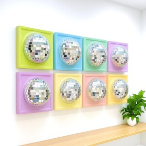 Disco ball 3d resin wall art / pop art sculpture/ mirror ball / disco ball/ silver disco ball/ dopamine decor/ electric disco/ custom kitsch image 7
