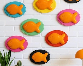 Trophée Mural Poisson Craquelet - Déco Vintage Avec Quelques Rayures