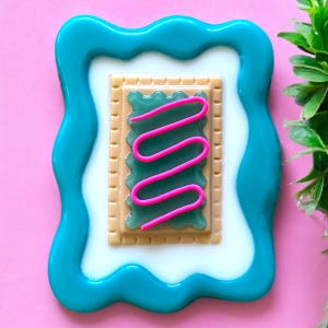 NEON Pink Blue POP TART life size Breakfast pastry 3D resin wall art / wall art/ fake food / faux food/ snack food /junk food/ Pop art