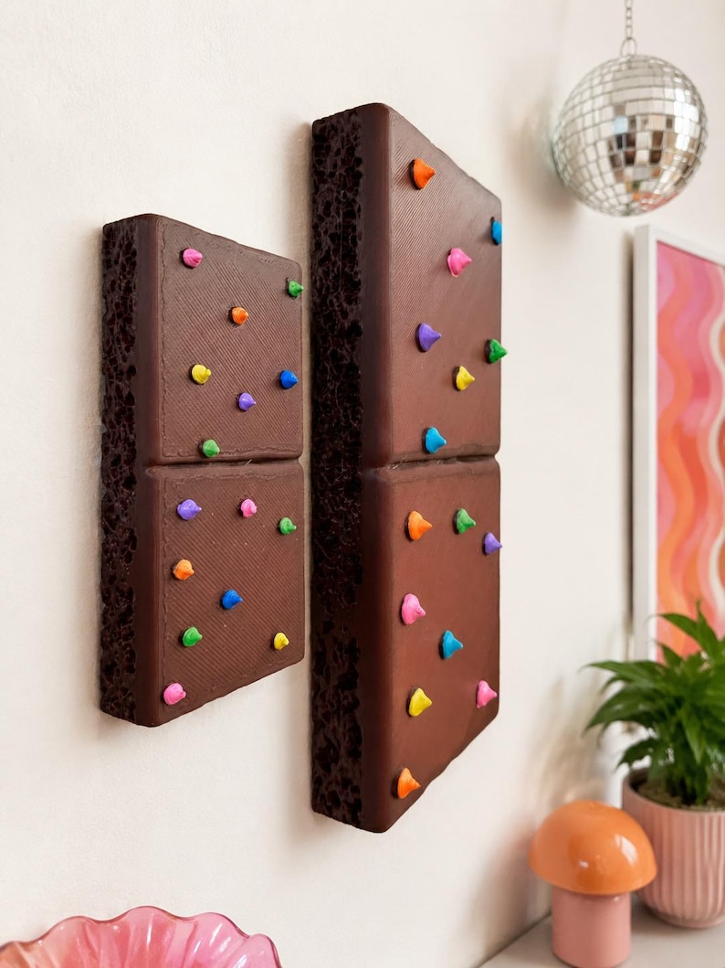 JUMBO 3D Cosmic Brownie Wall Art | 3D Fake Food Decor| Kitsch Kitchen Sculpture| Dopamine Decor| retro kitchen| nostalgic Brownie wall decor image 7