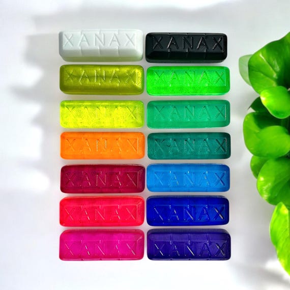 Jumbo XANAX BAR Neon Resin art Sculpture/ HUGE pill/ pill resin wall art/ Pill Table sculpture/chill pill/ 3D fake pill/Neon Pill/Happy Pill