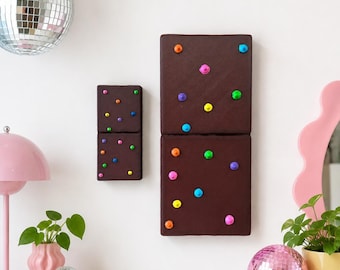 JUMBO 3D Cosmic Brownie Wall Art | 3D Fake Food Decor| Kitsch Kitchen Sculpture| Dopamine Decor| retro kitchen| nostalgic Brownie wall decor
