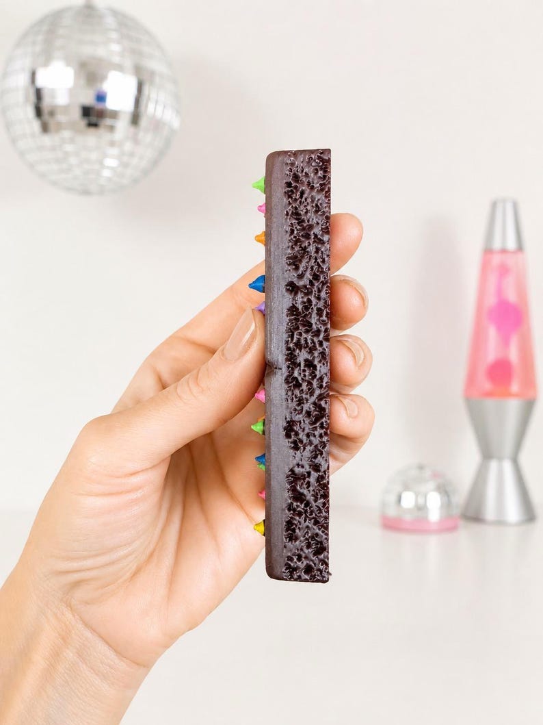 JUMBO 3D Cosmic Brownie Wall Art | 3D Fake Food Decor| Kitsch Kitchen Sculpture| Dopamine Decor| retro kitchen| nostalgic Brownie wall decor image 13