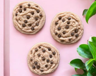 CHOCOLADECHIP COOKIES 3-delige set jumbo muursculptuur kunst/3d kunst aan de muur / kunst hars aan de muur / nepkoekjes / nepvoedsel / kitscherige kunst / dopamine decor