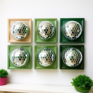 Disco ball 3d resin wall art / pop art sculpture/ mirror ball / disco ball/ silver disco ball/ dopamine decor/ electric disco/ custom kitsch image 1