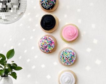 Frosted sugar cookie resin wall sculpture art/3d wall art / resin wall art/ fake cookies / fake food/ kitschy/ sprinkles/ dopamine decor