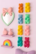 GUMMY BEAR Resin Figurines – 3D Kawaii Candy Sculptures | Dopamine Decor Magnets & Car Vent Clips | Retro Kitsch Wall Art in 60+ Colors