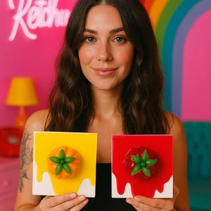 Heirloom Tomato Resin Wall Art Sculpture: Life Size Fake Food image 2