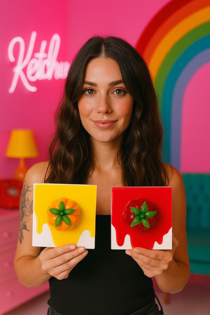 Heirloom Tomato Resin Wall Art Sculpture: Life Size Fake Food image 2