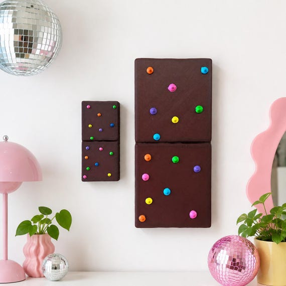 JUMBO 3D Cosmic Brownie Wall Art | 3D Fake Food Decor| Kitsch Kitchen Sculpture| Dopamine Decor| retro kitchen| nostalgic Brownie wall decor