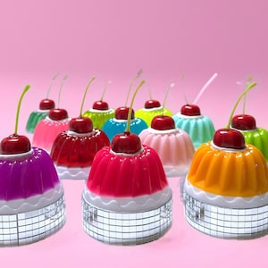 JELLY CAKE Disco Ball 3D resin sculpture art/ CuSTOM COLORS / Fake food art/Dopamine Decor / nostalgic/ Cherry art / Kitchen Decor / Kitschy
