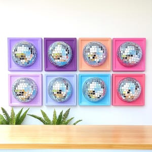 Disco ball 3d resin wall art / pop art sculpture/ mirror ball / disco ball/ silver disco ball/ dopamine decor/ electric disco/ custom kitsch image 6