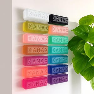 XANAX Bar XL resin art wall sculpture/ huge pill/ pill resin wall art/ pill sculpture/chill pill/ 3d fake pill/custom color/ dopamine decor