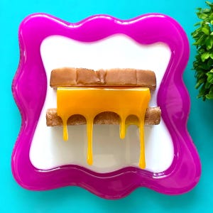 GRILLED CHEESE 3D resin wall art / wall art/ Realistic fake food /Life size Cheese Sandwich / wall sculpture / Fast Food/ unique wall sculpt