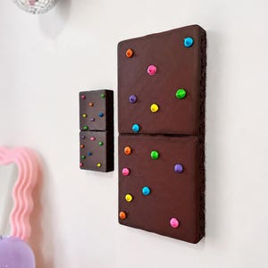 JUMBO 3D Cosmic Brownie Wall Art | 3D Fake Food Decor| Kitsch Kitchen Sculpture| Dopamine Decor| retro kitchen| nostalgic Brownie wall decor image 8