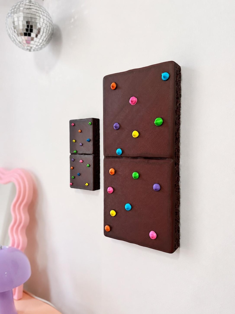 JUMBO 3D Cosmic Brownie Wall Art | 3D Fake Food Decor| Kitsch Kitchen Sculpture| Dopamine Decor| retro kitchen| nostalgic Brownie wall decor image 8