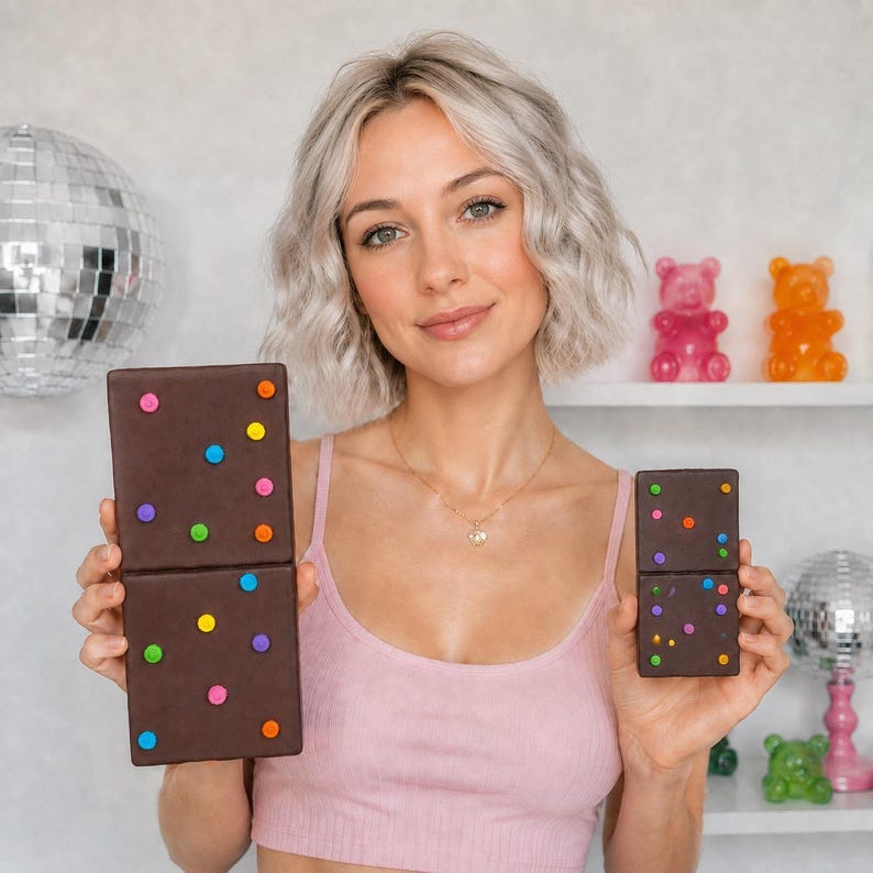 JUMBO 3D Cosmic Brownie Wall Art | 3D Fake Food Decor| Kitsch Kitchen Sculpture| Dopamine Decor| retro kitchen| nostalgic Brownie wall decor image 2