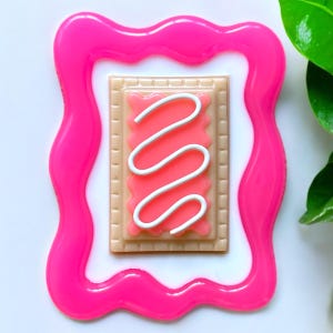 NEON Pink POP TART life size Breakfast pastry 3D resin wall art / wall art/ fake food / faux food/ snack food /junk food/ Pop art