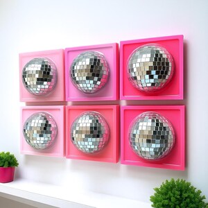 Disco ball 3d resin wall art / pop art sculpture/ mirror ball / disco ball/ silver disco ball/ dopamine decor/ electric disco/ custom kitsch image 9