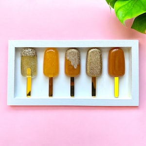 Gold LIFESIZE Popsicle 3D PoP ART resin wall art melting popsicles / melting ice cream/ fake food / fake food art / food art /